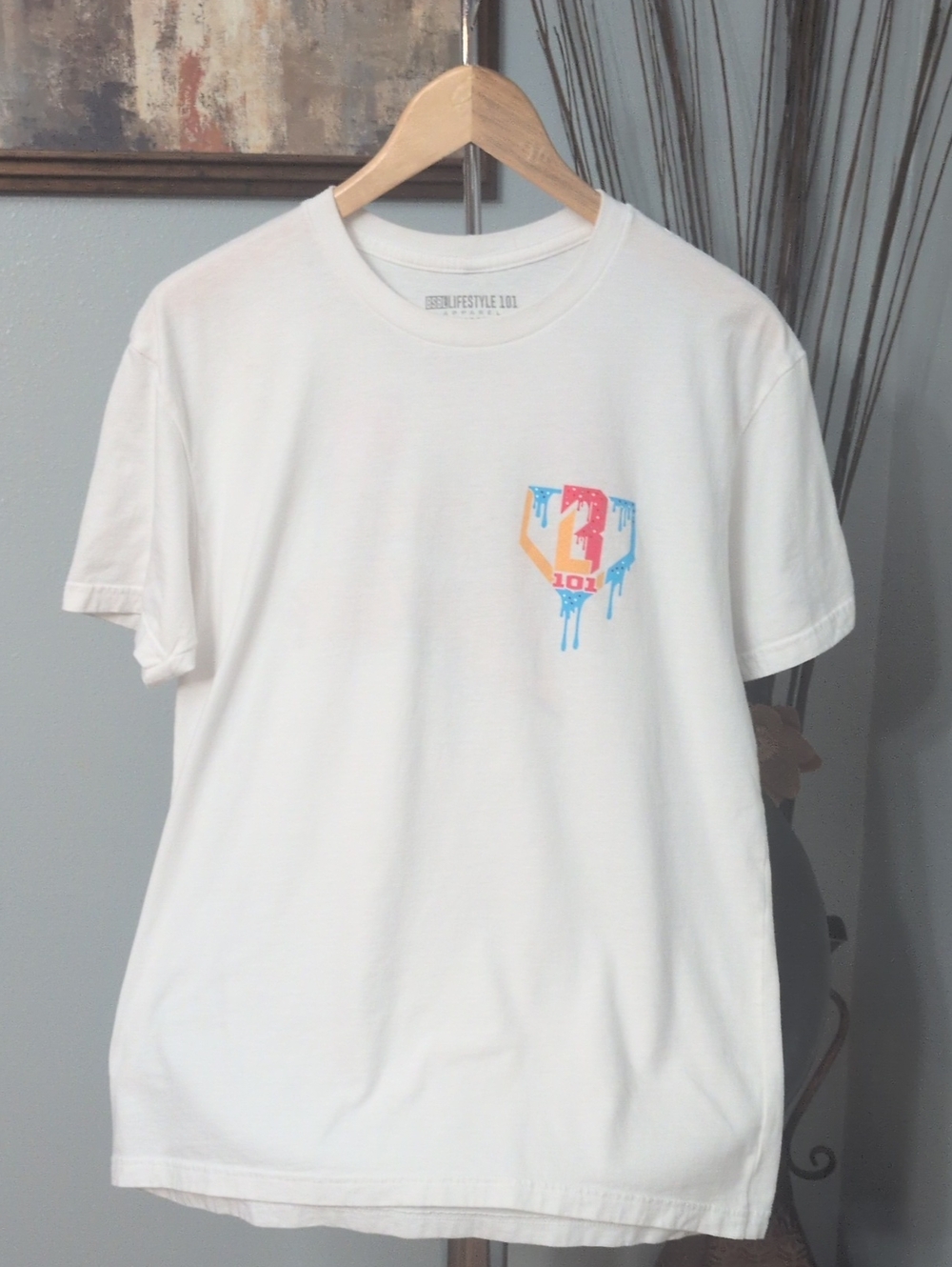 Lifestyle 101 Men's White Short Sleeve Graphic Tee